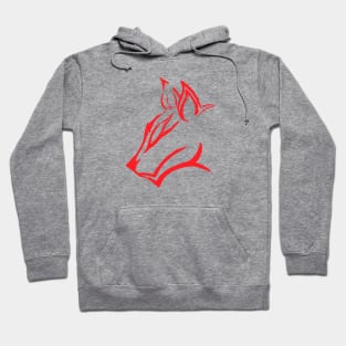 Hand Drawn Wolf - Red Hoodie